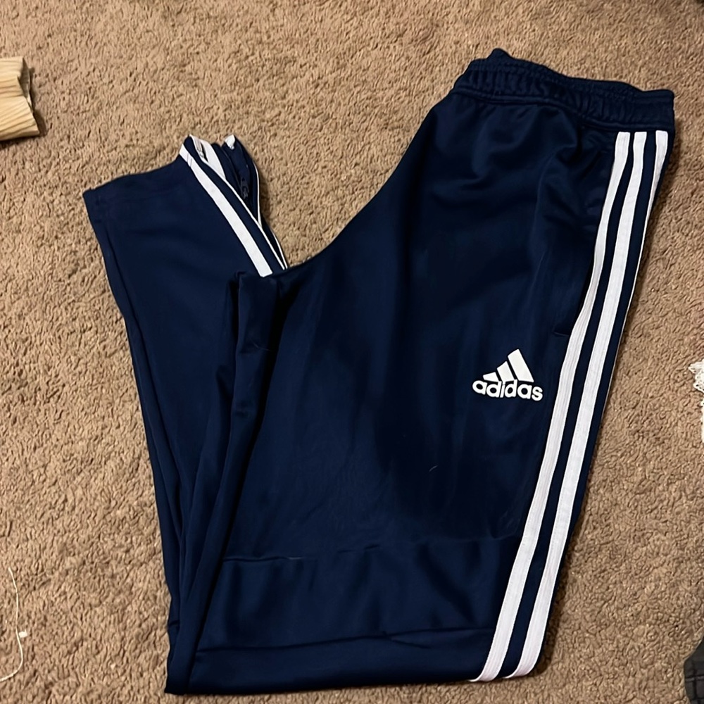 Adidas Blue stripped sweats